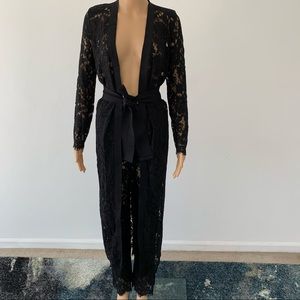 2 piece lace pants and cardigan